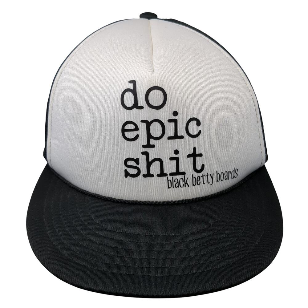 Do Epic S**t Black Betty Boards Snapback Rope Trucker Hat Black Mesh Back